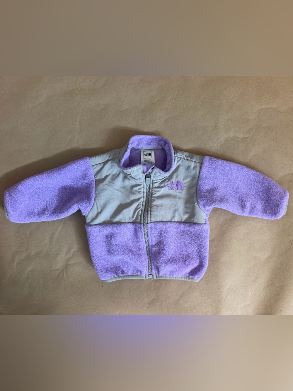 The North Face Baby Fleece Jacket 3-6M Lavender Purple Gray Full Zip